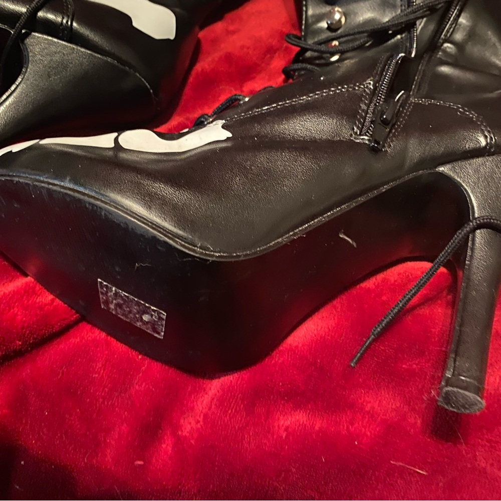 SOLD DEPOP $60+ skeleton horror punk goth boots faux $189 Halloween demonia - Picture 5 of 9